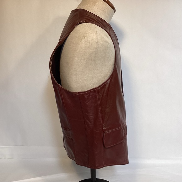 Vintage Men’s Leather Vest size size 42 - Picture 3 of 10